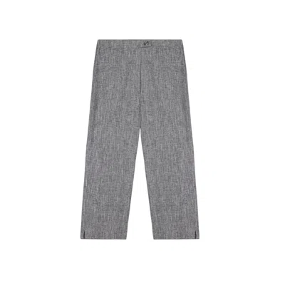 Nocturne Women's Grey Tailored Linen Blend Capri Pants In Pink