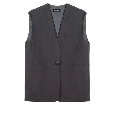 Nocturne Women's Grey Tailored V-neck Vest In Gray