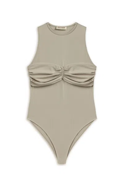 NOCTURNE WOMEN'S GREY TWIST DETAILED BODYSUIT