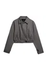 Nocturne Waistband Detail Bomber Jacket In Gray