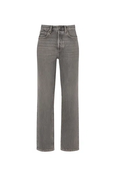 Nocturne Women's Grey Washed Straight-leg Jeans In Gray