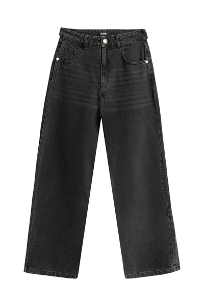 NOCTURNE WOMEN'S GREY WASHED WIDE LEG JEANS