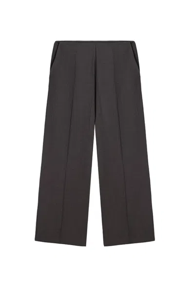 Nocturne Women's Grey Wide-leg Fluid Pants In Black