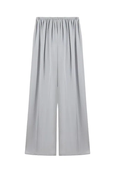 Nocturne Women's Grey Wide-leg Trousers In Transparent