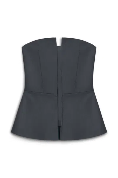 Nocturne Women's Grey Zippered Corset Look Blouse