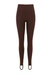 NOCTURNE WOMEN'S HIGH-WAISTED STIRRUP LEGGINGS BROWN