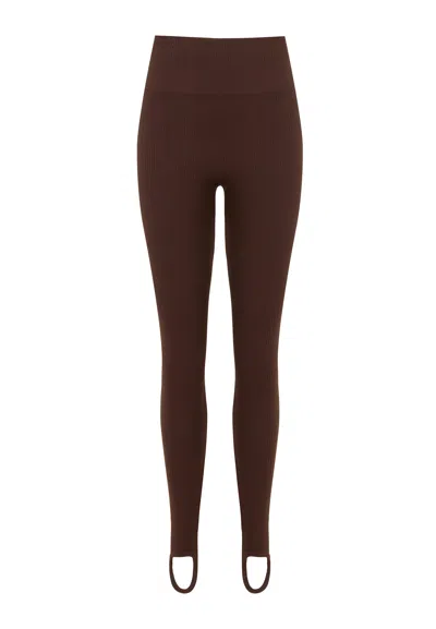 NOCTURNE WOMEN'S HIGH-WAISTED STIRRUP LEGGINGS BROWN
