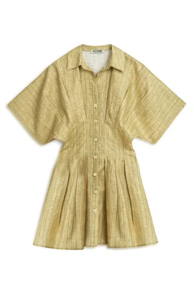 Nocturne Women's Linen Mini Shirt Dress In Neutral