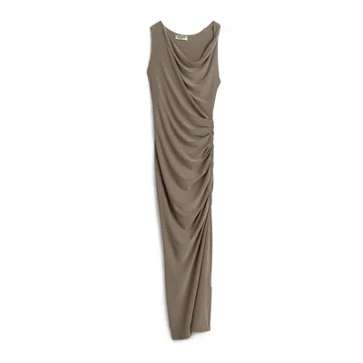 Nocturne Women's Maxi Dress With Gathered Detail - Brown