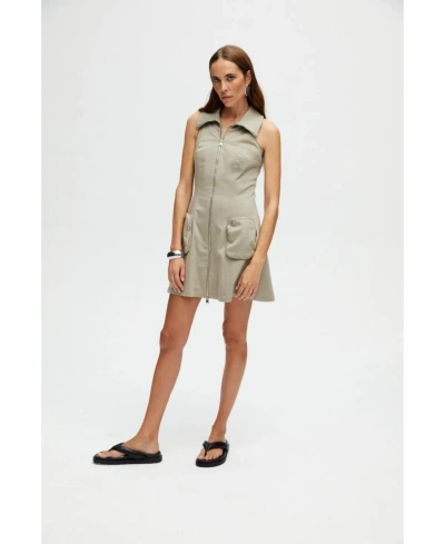 Nocturne Women's Mini Dress With Pockets In Dark Beige
