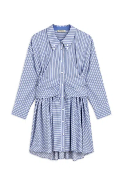 Nocturne Women's Mini Shirt Dress - Blue