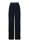 NOCTURNE WOMEN'S NAVY BLUE HIGH-WAISTED PANTS