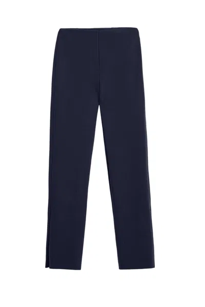 Nocturne Women's Navy Blue Split-hem Straight Pants