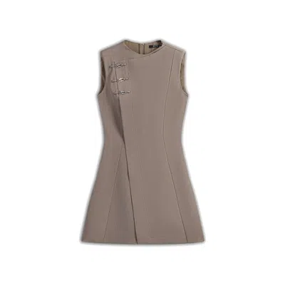 Nocturne Women's Neutrals Asymmetric Clasp Mini Dress