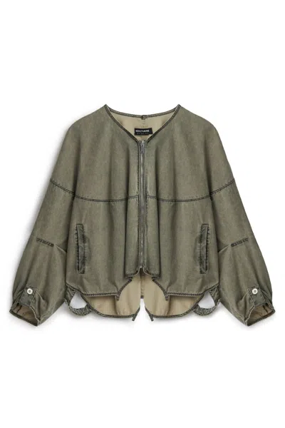 Nocturne Women's Neutrals Asymmetrical Cut Jacket In Green