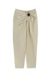 NOCTURNE WOMEN'S NEUTRALS ASYMMETRICAL DRAPED DETAIL PANTS