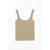Nocturne Women's Neutrals Beige Printed Sleeveless Crop Top In Neutral