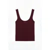 Nocturne Women's Neutrals Burgundy Printed Sleeveless Crop Top In Burgundy