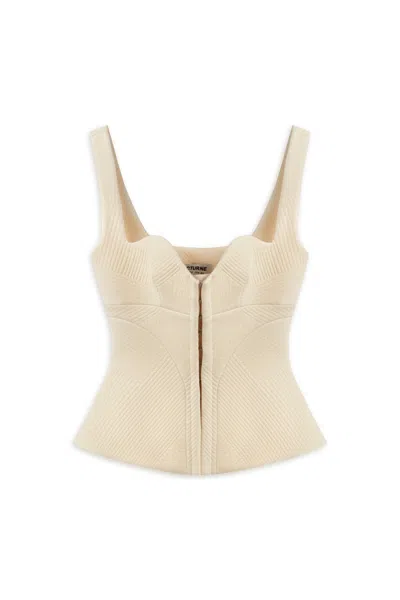 Nocturne Women's Neutrals Corset-inspired Blouse