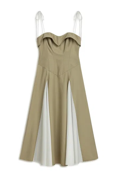Nocturne Women's Neutrals Corset Look Dress In Green