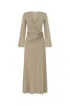 Nocturne Women's Neutrals Double Breasted Dress With Accessory Detail-beige In Beige
