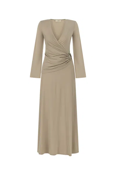 Nocturne Women's Neutrals Double Breasted Dress With Accessory Detail-beige