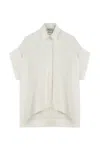 Nocturne Women's Neutrals Ecru Linen Flowy Linen Shirt