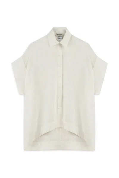 Nocturne Women's Neutrals Ecru Linen Flowy Linen Shirt