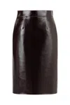 Nocturne Women's Neutrals Faux Leather Pencil Skirt In Black