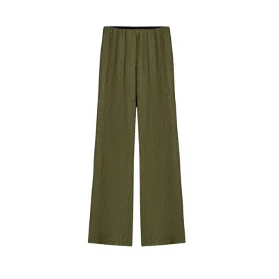 Nocturne Women's Neutrals Flared High-waist Pants In Green