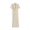 Nocturne Women's Neutrals Floral Button Detailed Maxi Dress In Gray