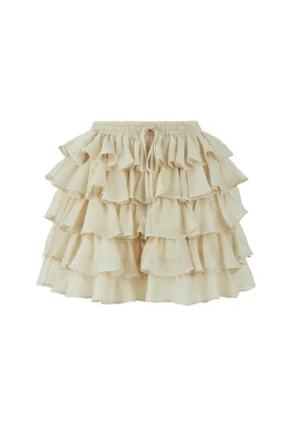 Nocturne Women's Neutrals Frilled Mini Skirt In Black