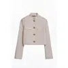 Nocturne Women's Neutrals Gold-embellished Utility Jacket In Gray