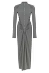 Nocturne Women's Neutrals Halter Neck Maxi Dress With Drape Details-mink In Gray