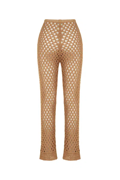 Nocturne Women's Neutrals Mesh Knit Pants - Beige In Nude