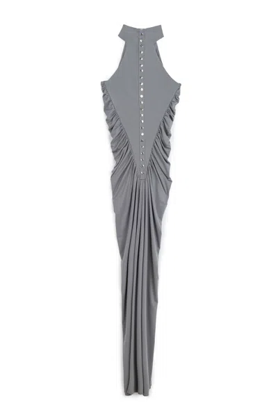 Nocturne Women's Neutrals Mink Halter Neck Maxi Dress With Drape Details
