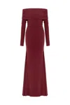 Nocturne Women's Neutrals Off-the-shoulder Maxi Dress In Burgundy