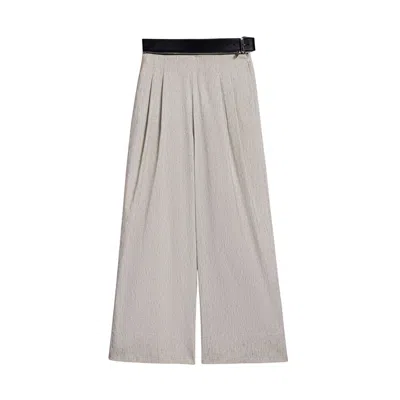 Nocturne Women's Neutrals Pleated Wide-leg Pant In Gray