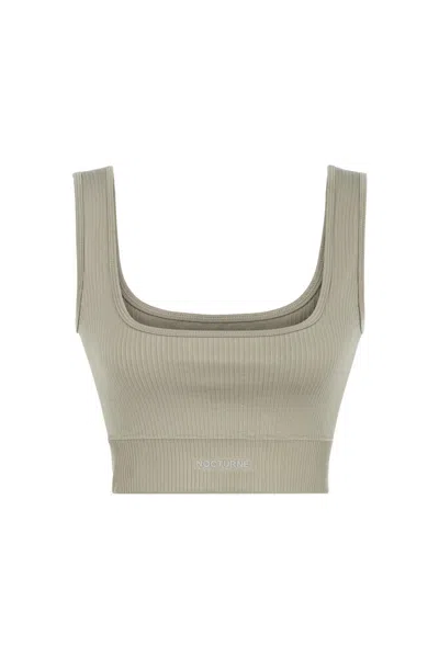 NOCTURNE WOMEN'S NEUTRALS RIBBED CROP TOP-MINK