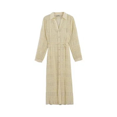 Nocturne Women's Neutrals Ruffle Detailed Maxi Dress