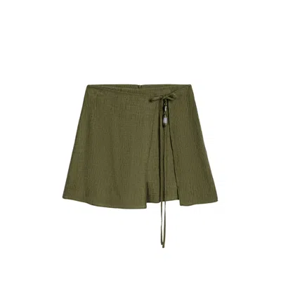 Nocturne Women's Neutrals Wrap Mini Skirt In Green