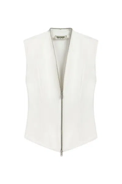 Nocturne Women's Neutrals Zipper Design Blouse
