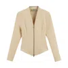 Nocturne Women's Neutrals Zipper Detailed Ecru Blouse In Nude