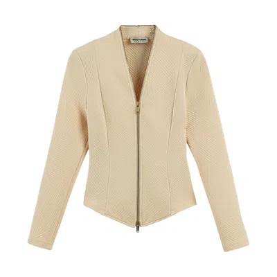 Nocturne Women's Neutrals Zipper Detailed Ecru Blouse In Nude