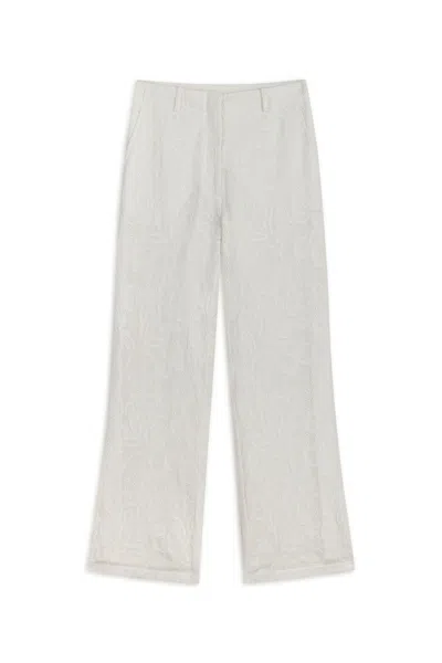 Nocturne Women's Off - White Embroidered Trousers