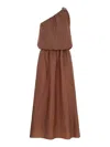 Nocturne Women's One Shoulder Dress With Accessory Detail-brown In Brown