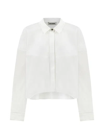 Nocturne Women's Oversized Button-up Shirt-white