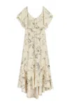Nocturne Women's Patterned Midi Dress With Sash Tie