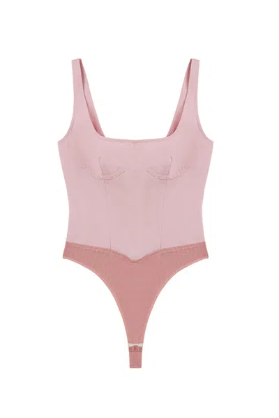 Nocturne Women's Pink Boned Detail Bodysuit