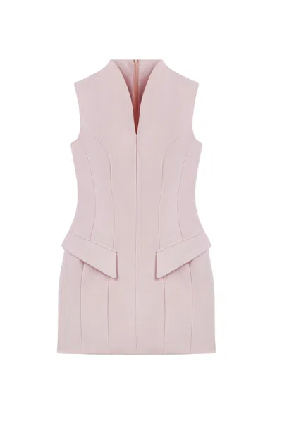Nocturne Women's Pink Mandarin Collar Mini Dress
